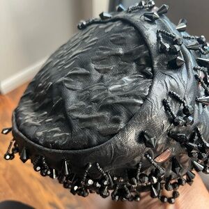 1960s Vintage Black beaded Christian Dior Chapeaux hat